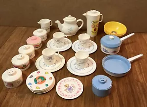 Vintage Toy Play Set Dishes 36 Pieces Plate, Cup, More Chilton-Globe Lucky Charm - Picture 1 of 14