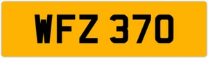 WFZ 370 W 3X3 DATELESS PRIVATE NUMBER PLATE WILL WIL WENDY WES WALT WAYNE WOLF - Picture 1 of 1