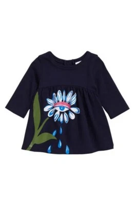 Vestido Bebé Nordstrom Cristina Martínez Gráfico Azul Marino Chaquetón Ojo Jardín, Nuevo en Caja-12M Foto 1 de 4