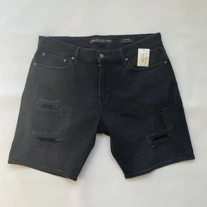 Guess Men's Eco Regular Wyatt Denim Shorts In Black Size 36 - Picture 1 of 7