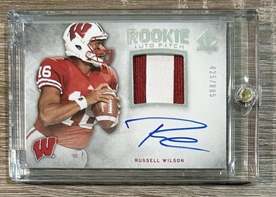 Parche de novato Russell Wilson SP auténtico #272 2012 automático #/885 Foto 1 de 2