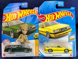 Lot of 2 - Hot Wheels - VOLVO 850 Estate - Green & Yellow - Factory Fresh - Picture 1 of 1