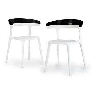 Siena Modern Stacking Plastic/Resin Patio Dining Side Chair Indoor/Outdoor, P... - Picture 1 of 9