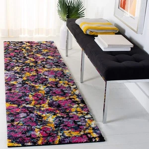 Fiesta Shag Collection Runner Rug - 2'3" x 8', Lavender & Multi, Modern Desig... - Picture 1 of 2