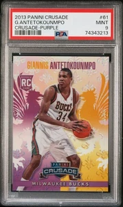 PSA 9 2013 PANINI CRUSADE GIANNIS ANTETOKOUNMPO PURPLE CRUSADE #61 08/49 RC MINT - Picture 1 of 2