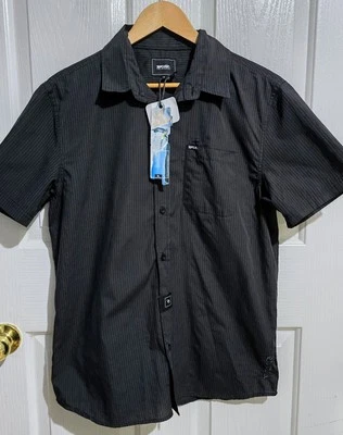 Rip Curl Shirt s.S Men's Black White Pinstripe Shortsleeve NWT  - Image 1 of 4