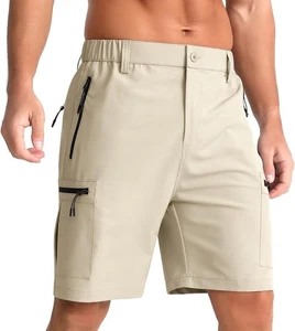 iCKER Herren Cargoshorts schnelltrocknend Outdoor Wandershorts mit Reißverschlusstaschen gelb - Bild 1 von 6