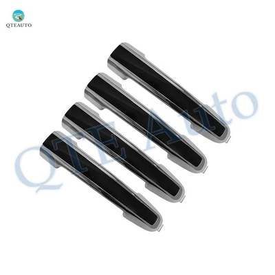 Juego de 4 manijas de puerta exteriores delanteras-traseras para Hyundai Sonata 2007 2008 cromadas + negras Foto 1 de 3