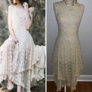 Intimately Free People french courtship Full slip Layers Lace Ivory Sz M Woman’s - Picture 1 of 13