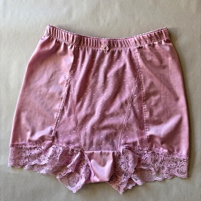 Bragas calzoncillos retro de cintura alta con punto de malla rosa cizalla Rhonda nuevas sin etiquetas medianas Foto 1 de 4