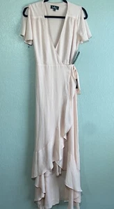 Lulu's Size S Wrap Dress Maxi Blush Pink Sleeveless - Picture 1 of 12