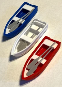 O Gauge Row Boats (3) MADE IN AMERICA, RED WHITE AND BLUE - Picture 1 of 5