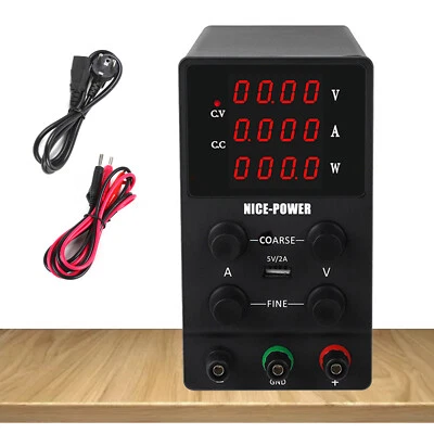 DC Labornetzger?t Labornetzteil 0-30V/0-10A Regelbares Netzteil Stabilisiert - Bild 1 von 4