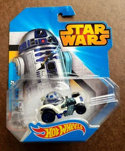 2014 Hot Wheels R2-D2 White Star Wars Character Cars Series 1:64 Chrome Blue 5SP - Picture 1 of 13