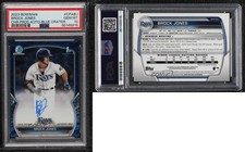 2023 Bowman Chrome Prospect Blue Lunar Crater Refractor Brock Jones PSA 10 Auto