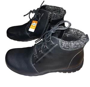 🔥Größe 9,5 X (2e)🔥Propet Delaney wasserabweisende schwarze Damen-Lederstiefelette - Bild 1 von 8