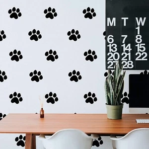 60 PCS Dog Paws Wall Decal Vinyl Stickers, Removable Animal Footprint Wall De... - Picture 1 of 8