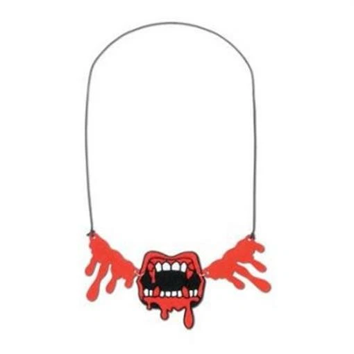Collar Colmillos Sangrientos Halloween 16" Plástico Vampiro Sangre Collar Halloween Foto 1 de 1