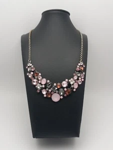 Premier Designs Statement-Halskette Vintage silberfarben rosa lila grau Steine - Bild 1 von 9