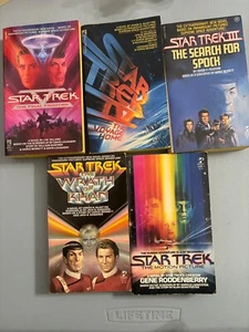 STAR TREK 1, 2, 3,4,5 VTG MOVIE TIE-IN LOT SET OF 5 BOOKS 1St Edition - Picture 1 of 12