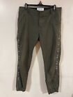 Jimi Roos Designer Army Green Embroidered jogger pants Women’s size 33 W