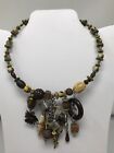 CHICO'S Necklace Collar Choker Beads Beaded Southwest Tribal Style Earth Tone