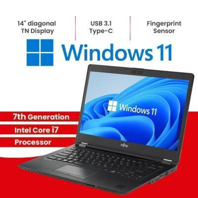 Fujitsu U747 Intel i7 Windows 11 Notebook Konfigurierbar Fino 32 GB DDR4 2 TB - Immagine 1 di 4