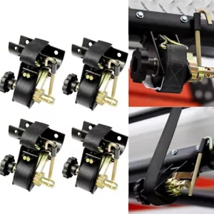 Cinghie a cricchetto per scaletta 4 pezzi con gancio a J 1,5" L x 7,5' L per montaggio tubo tondo - Foto 1 di 11