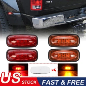 For 03-09 Dodge Ram 3500 4pcs Side LED Fender Dually Red Amber Marker Bed Light - Picture 1 of 9