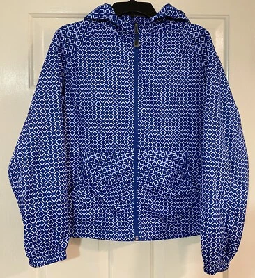 Chaqueta de lluvia/rompevientos Hannah para mujer-grande-ligera-capucha-azul/blanco Foto 1 de 4
