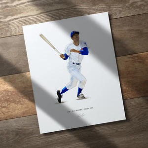 Billy Williams Chicago Cubs Baseball 8x10 Print Poster Art Illustrated - Picture 1 of 10