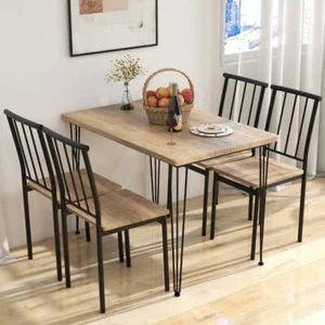 Costway 5-Piece Dining Table Set for Small Space-Natural - Picture 1 of 10