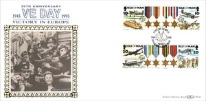 1995 Isle of Man FDC VE Day Victory in Europe Benham ML43 Ltd Edition 136 of 150 - Picture 1 of 3