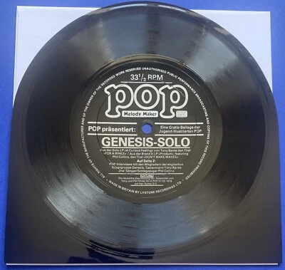 GENESIS Solo Brand X & Tony Banks ~ 1979 German Pop/Melody Maker Flexi Foto 1 de 2