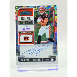2023 Panini Contenders Chase Brown Rookie Ticket Cracked Ice On Card Auto 1/23 - Picture 1 of 2