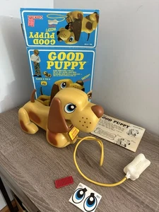 ¡Coleco Good Puppy Pull Along Dog de colección de los años 80 en caja original! - Imagen 1 de 10