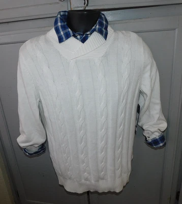 Gap Kids Boys Sweater Shirt Set Size XL 14-16 Off White/Blue NWT - Image 1 of 4
