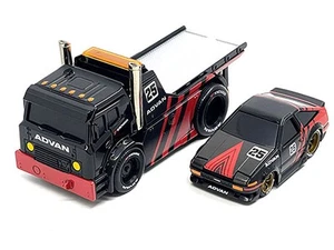 JDM Flatbed Truck #25 Black and Red and 1983-85 Toyota Trueno Sprinter (AE86) #2 - Picture 1 of 3