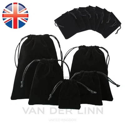 VAN DER LINN VDL Velvet Gift Bags Wedding Favour Velvet Jewellery Gift Pouches Oval 14 Sizes