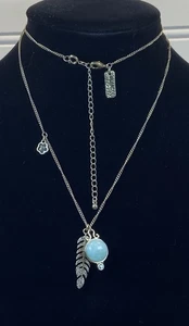 Vintage Premier Designs Gold Tone Blue Stone Matthew 17:20 Pendant Necklace - Picture 1 of 14