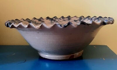 Jatte Coupe ancienne Poterie Vernissée bords chantournés Grès  - Photo 1/4