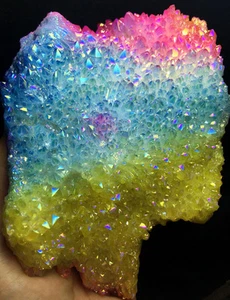 855g!!! MORE COLOUR Aura Quartz Crystal Titanium Bismuth Silicon Rainbows - Picture 1 of 9