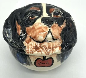 Tazón de cerámica artesanal de cerámica para perro tapa facial Cocker Spaniel firmado por RITA - Imagen 1 de 16