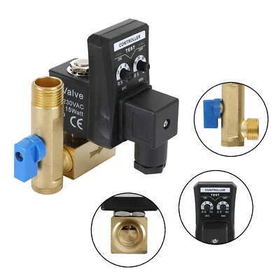 MADHORNETS AC 220V 1/2" Automatic Electronic Timed Air Compressor Auto Drain Valve UK