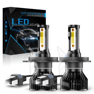 9003 H4 LED Headlight Bulbs High & Low Beam For Toyota Yaris Hatchback 2004-2021 - Image 1 of 4