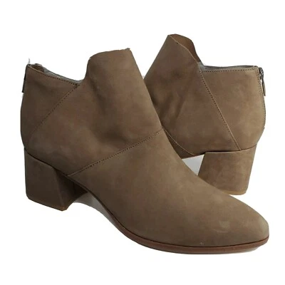 Eileen Fisher Mujer Botines Tostado Nubuck Tacón Grueso Tobillo Espalda Cremallera Liesel Talla 10 Foto 1 de 4