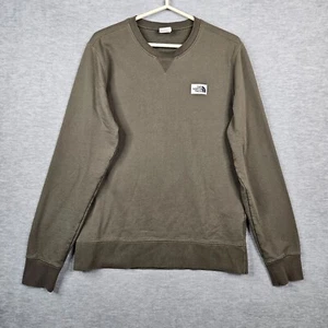 The North Face Men's Dark Green Heritage Patch Crew Sweatshirts Sz L - Picture 1 of 8