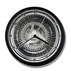 Lowrider Wire Wheel Chrome Wall Clock NEW - Picture 1 of 4