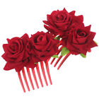 2 Pcs Flower Hair Accessories Accessory for Rose Comb Roses