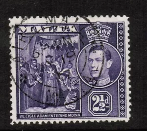 Malta KGVI 1938-43 SG 222a 2.5d dull violet used Air Mail postmark - Picture 1 of 1